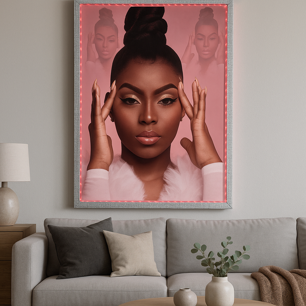 Make Your Wall Sparkle: 24x36 LED Frame with Rhinestone Border