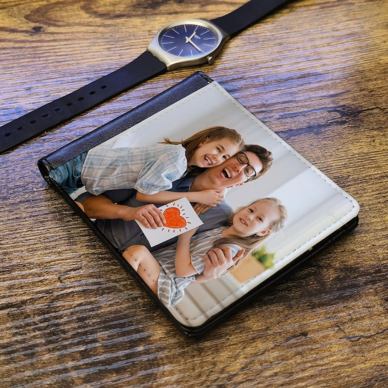 Personalized Wallet For Men Custom Photo Wallet, Vintage Leather
