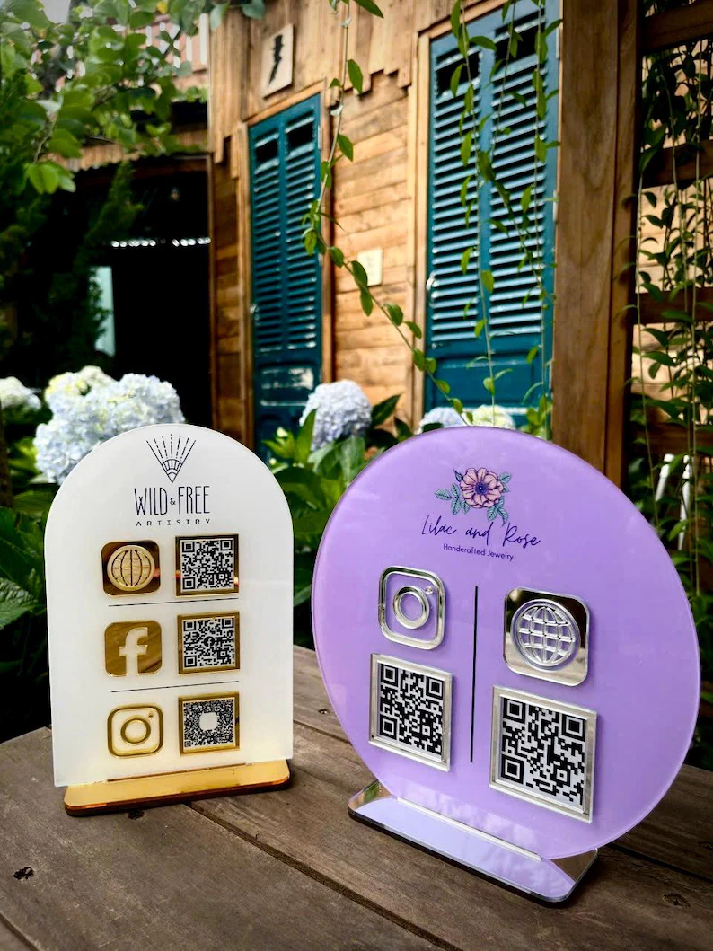Personalized 3D QR Code Signs for Business Acrylic